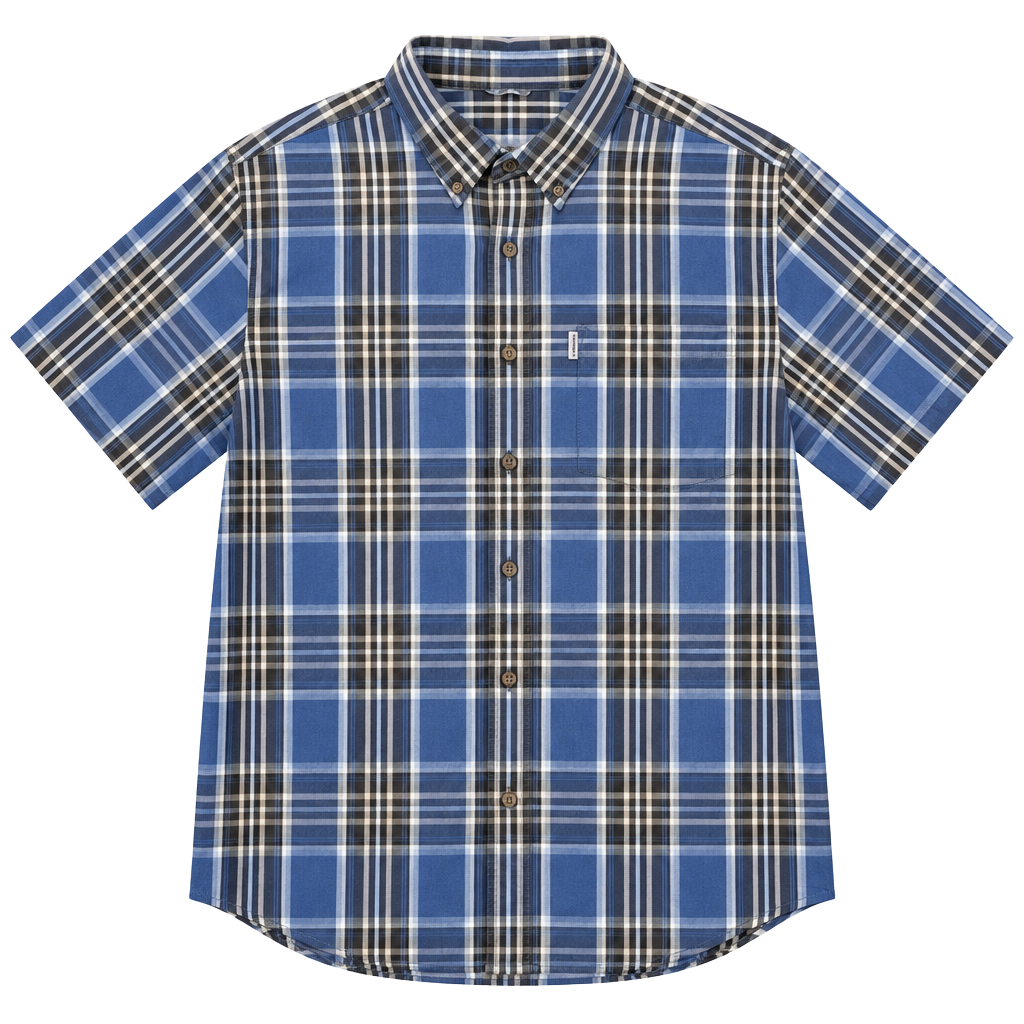 Carhartt Plaid Short Sleeve Button Down Shirt Size L Blue 1