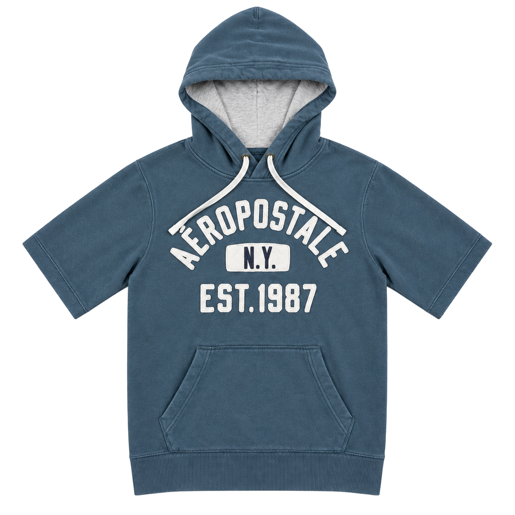 Aeropostale Hoodie Size S Blue N.Y. Est. 1987 Pullover Sweatshirt 1
