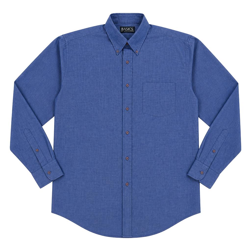 Croft & Barrow Blue Button-Down Long Sleeve Shirt Size 16 32/33 1
