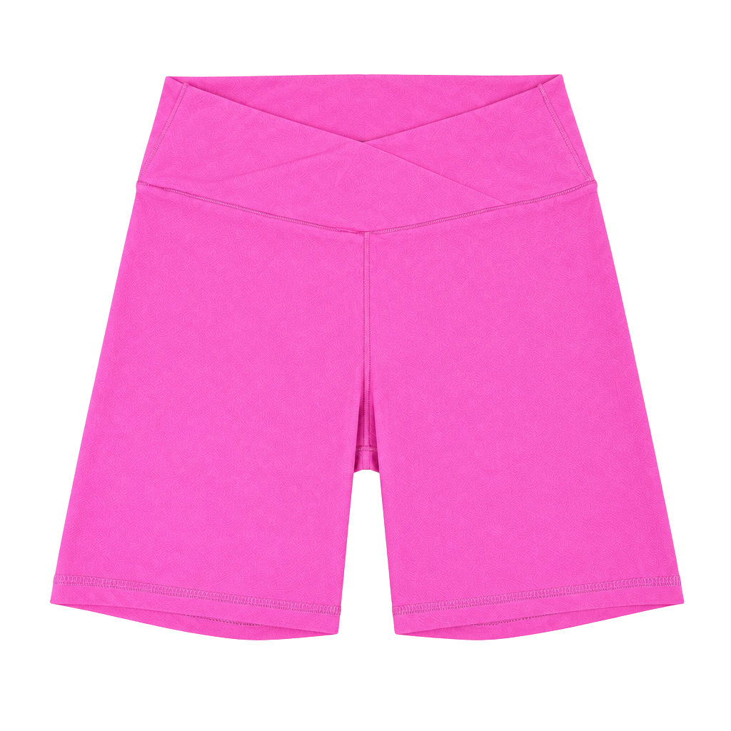 Happily Grey Crossover Bike Shorts Size S Pink High Waisted Activewear 1