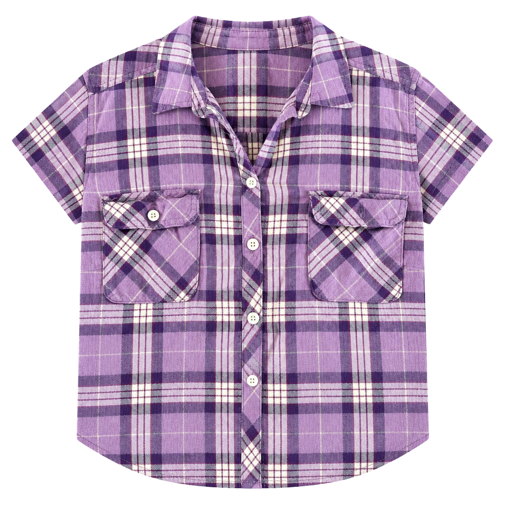 Croft & Barrow Plaid Flannel Shirt Size XXL Purple Cotton Button Down 1