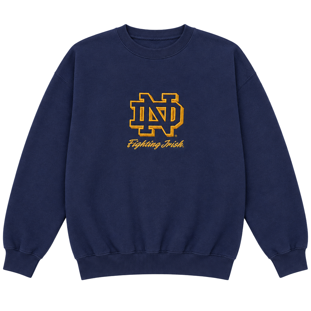Midwest Embroidery Notre Dame Fighting Irish Sweatshirt XX-Large Navy Blue 1