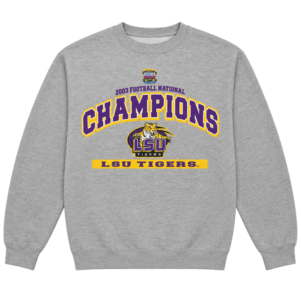Lee Sport LSU Tigers 2003 National Champions Sweatshirt XL Grey 1