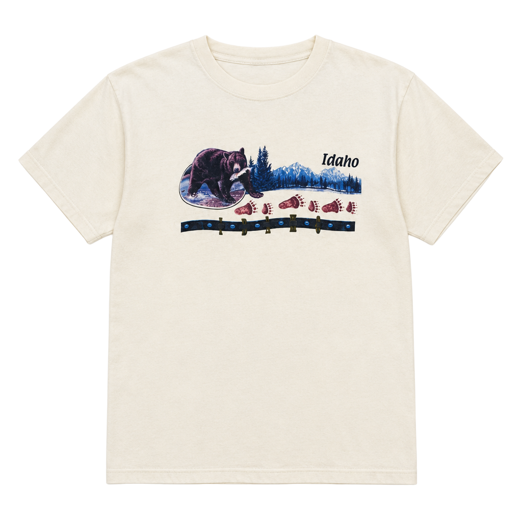 Vintage Jerzees Idaho Black Bear Wildlife Graphic T-Shirt XL Made in Mexico 1