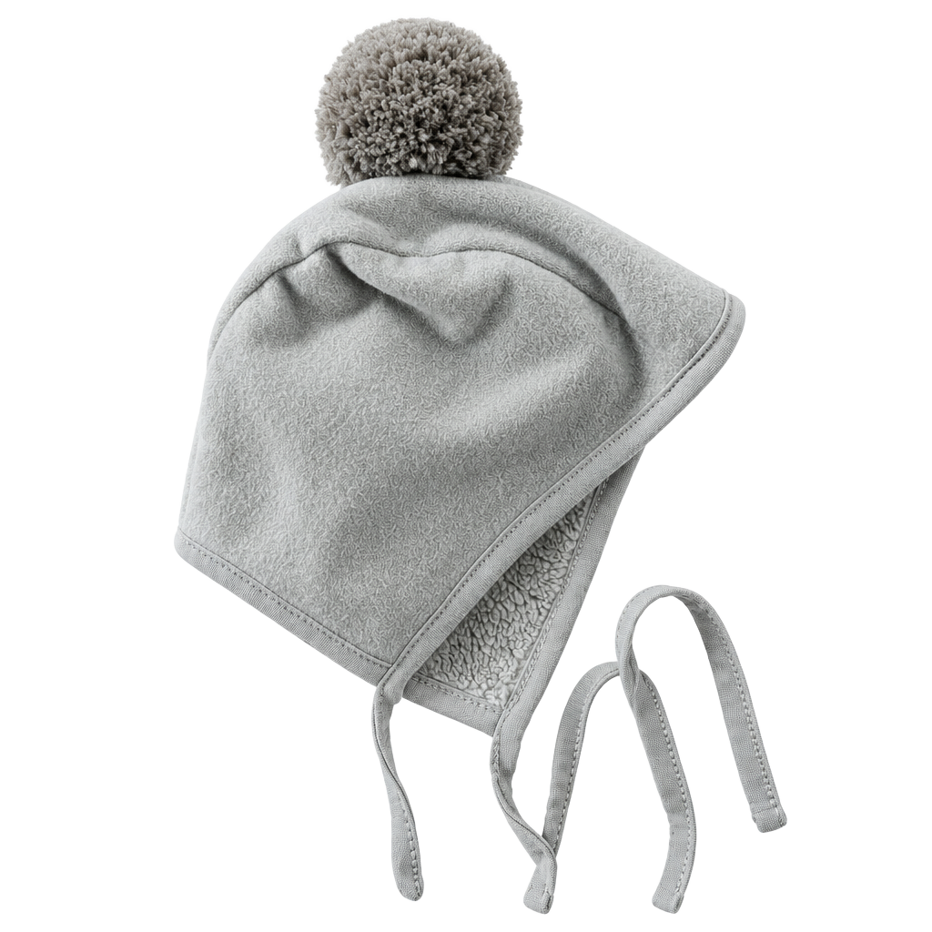 Konny Winter Bonnet Size 6M Beige Fleece Pom-Pom 1