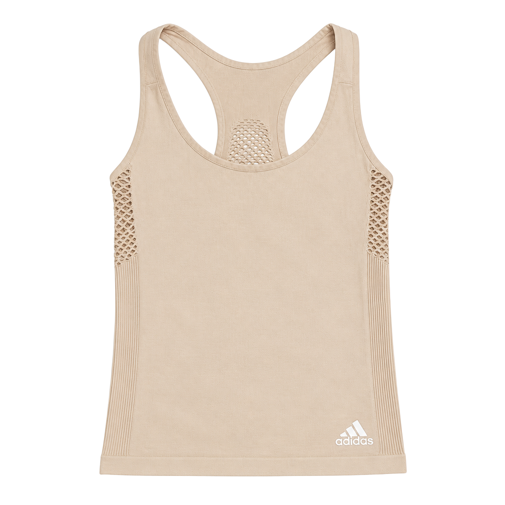 Adidas Primeknit Seamless Tank Top Size S Beige Athletic Workout 1