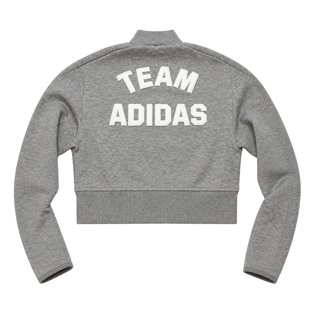 Adidas VRCT Crew Sweatshirt Size XS Gray Cropped Mock Neck 1