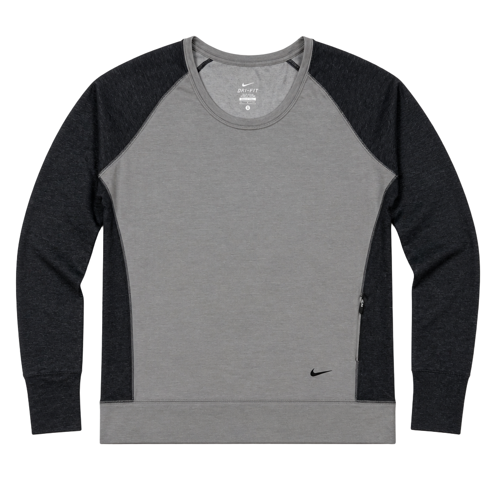 Nike Dri-FIT Sweatshirt Size S Gray Black Long Sleeve Pullover 1
