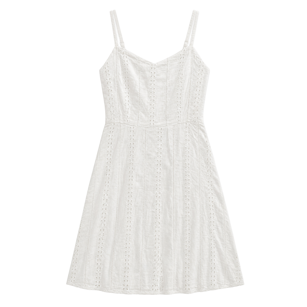 Old Navy Cami Dress Size L White Eyelet Summer Sundress 1