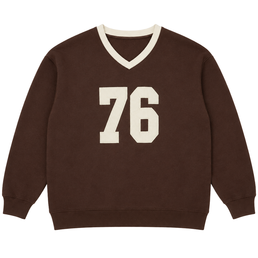 Edikted 76 Oversized V Neck Sweater Size M Brown 1