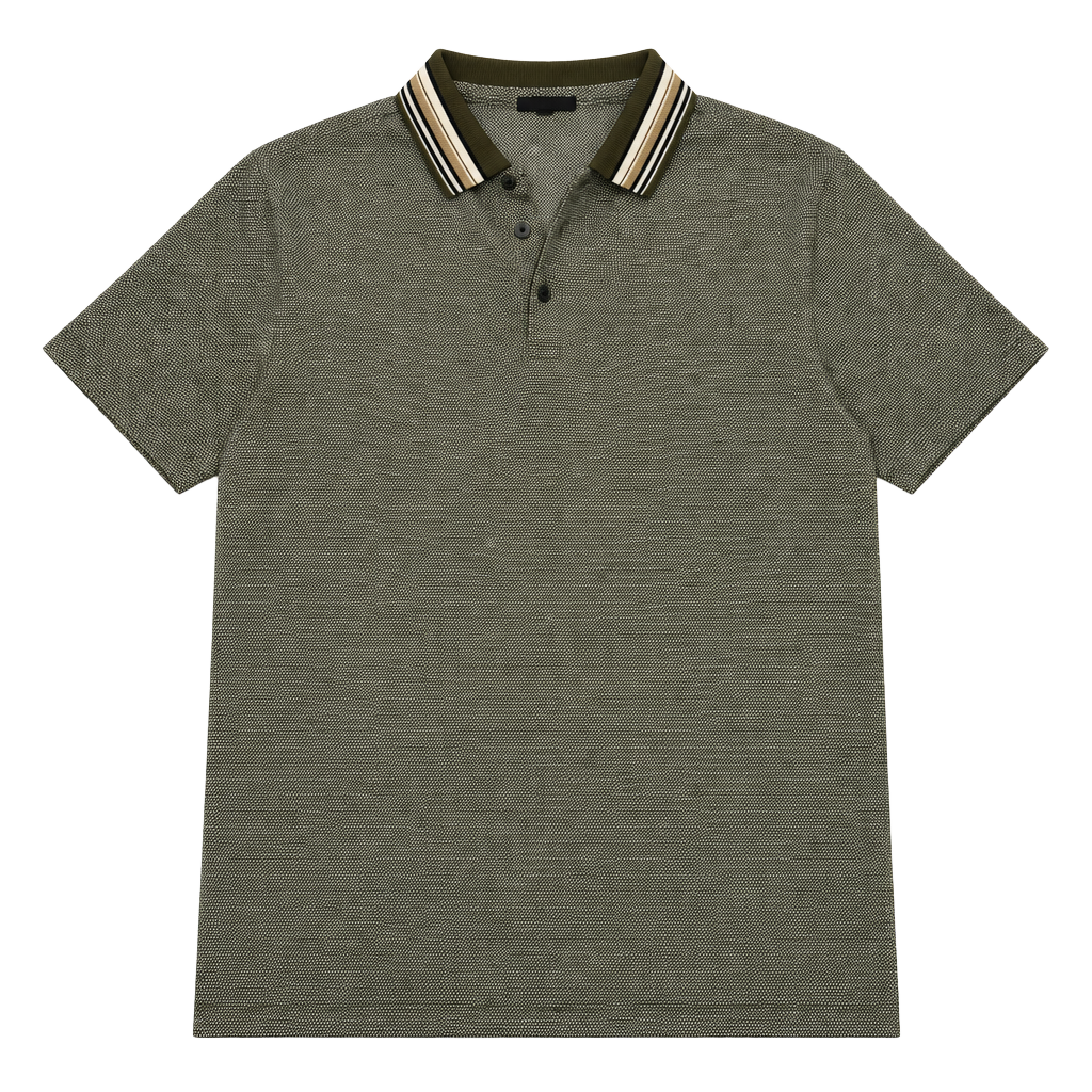 Express Polo Shirt Size XL Green Textured Knit Striped Collar 1