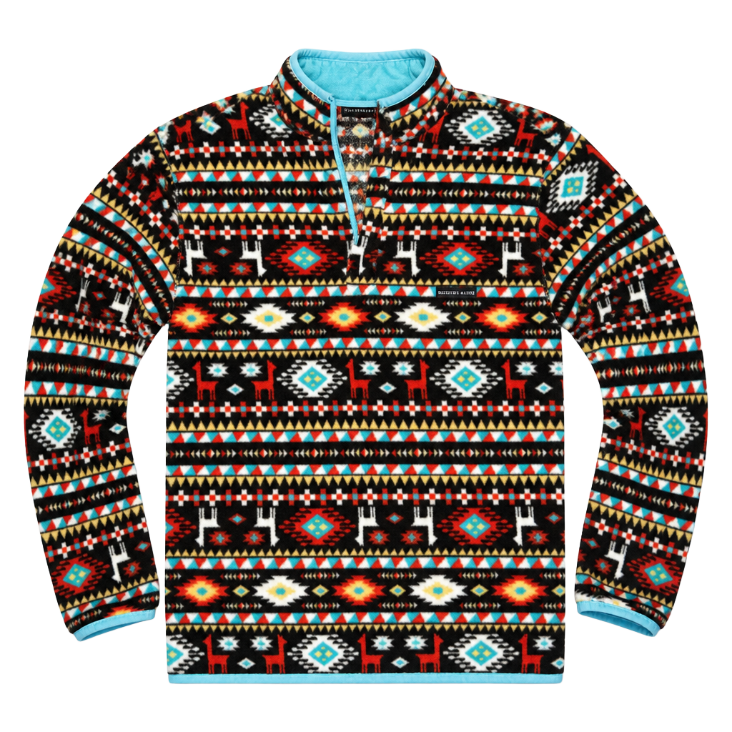 Southern Marsh Harbuck Fleece 1/4 Zip Pullover Aztec Southwestern Print Med 1