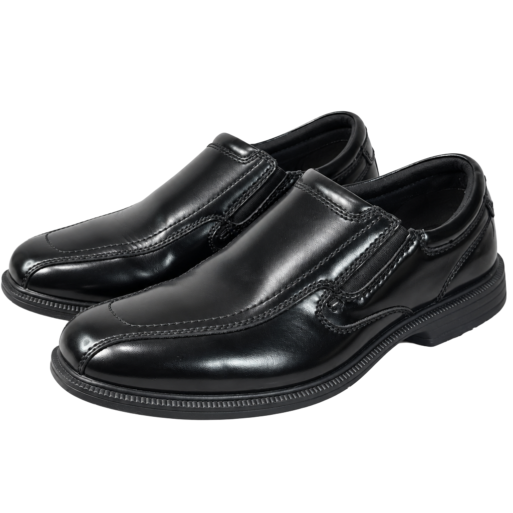 Nunn Bush Bleeker Street Bike Toe Slip On Size 9M Black Leather Shoes 1
