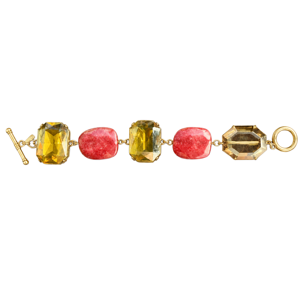 J.J.ill Gemstone Toggle Bracelet Red Amber 1