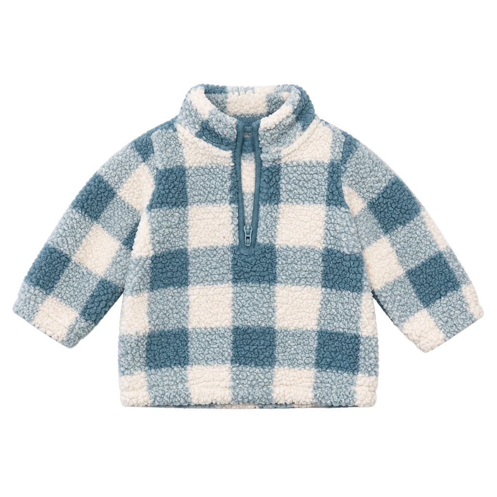 Carter's Just One You Sherpa Pullover Size 6m Blue Plaid 1