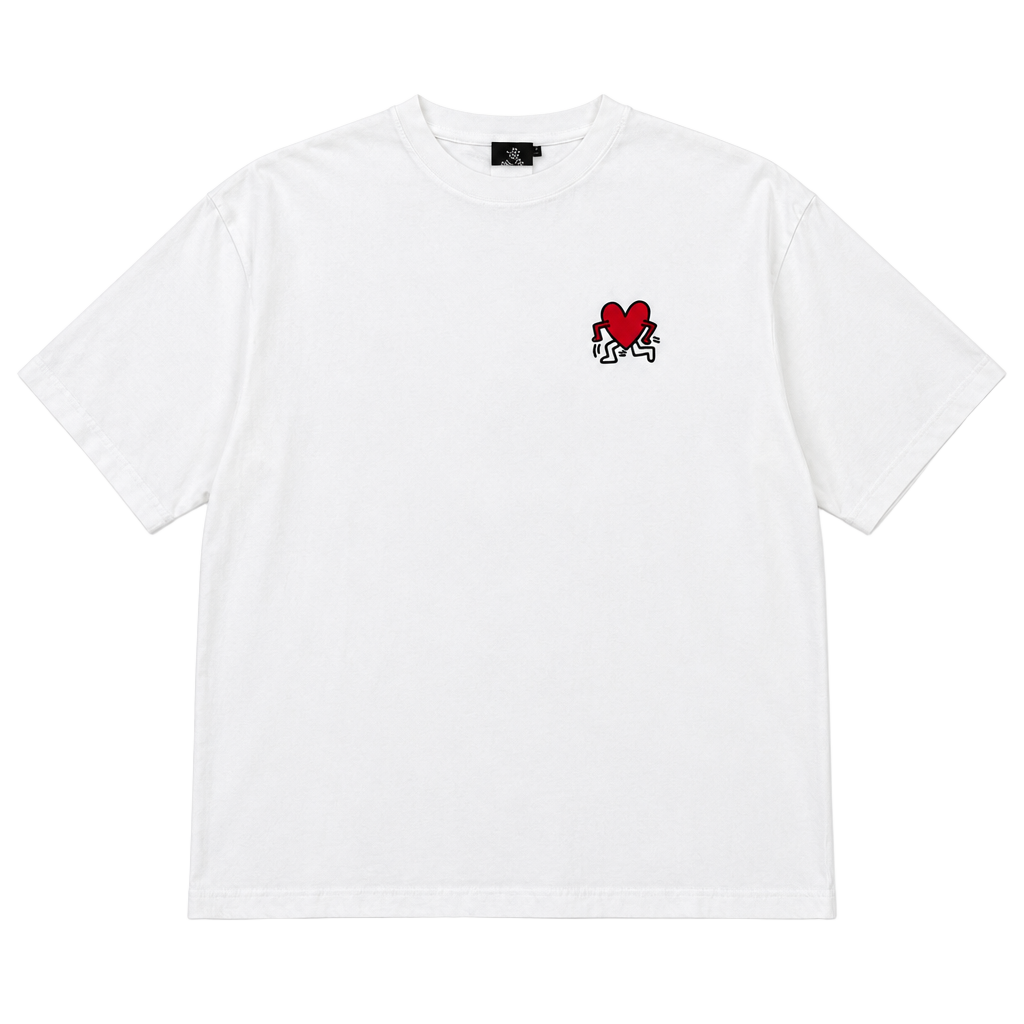 H&M Keith Haring Loose Fit T-Shirt Size M White Graphic Tee 1