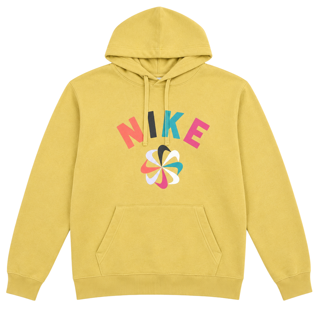 Nike Evolve Sunburst Pullover Hoodie Size M Yellow Sport Shoe 1