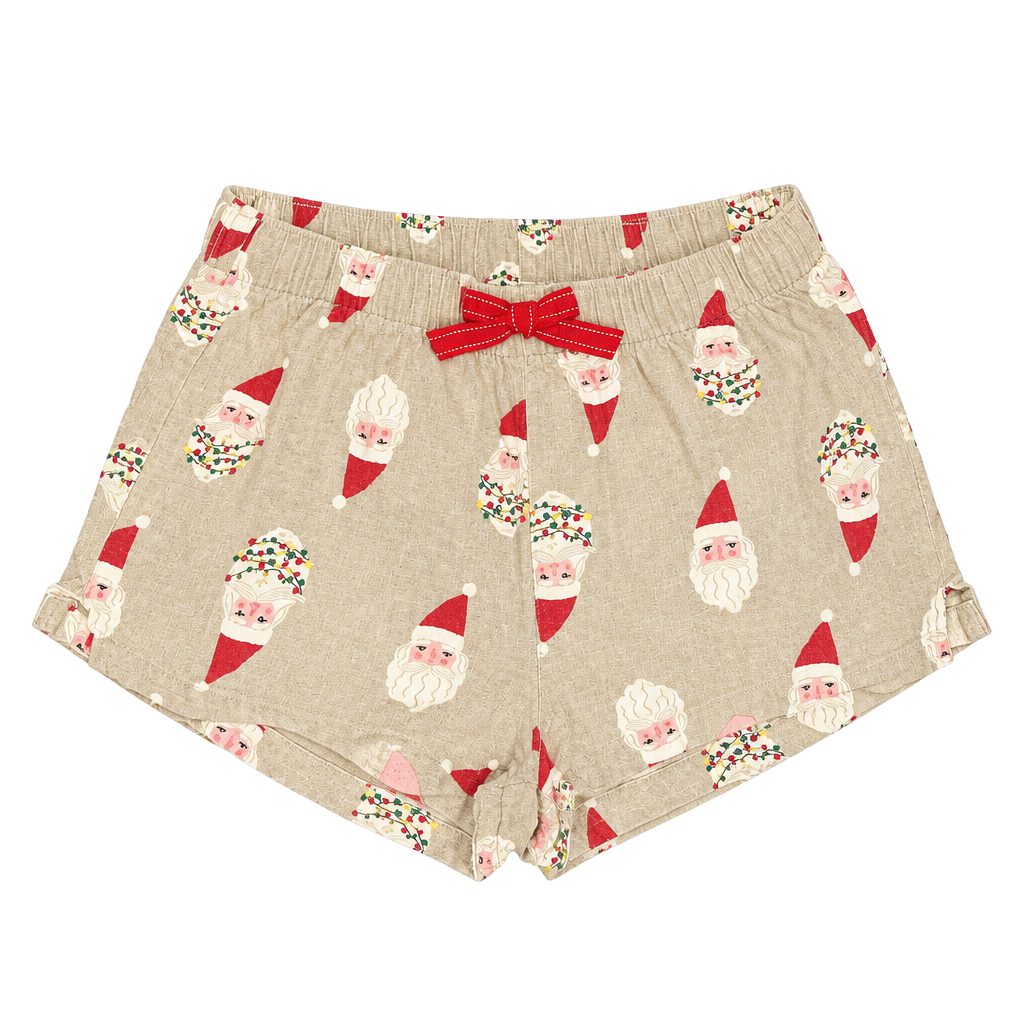 Old Navy Pajama Shorts Size S Grey Santa Print 1
