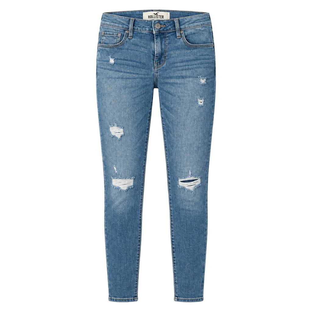 Hollister Distressed Skinny Jeans Size 27x29 Blue Denim 1