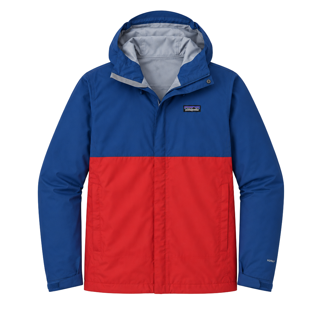 Patagonia Torrentshell Jacket Size L Blue Red Waterproof Hooded 1