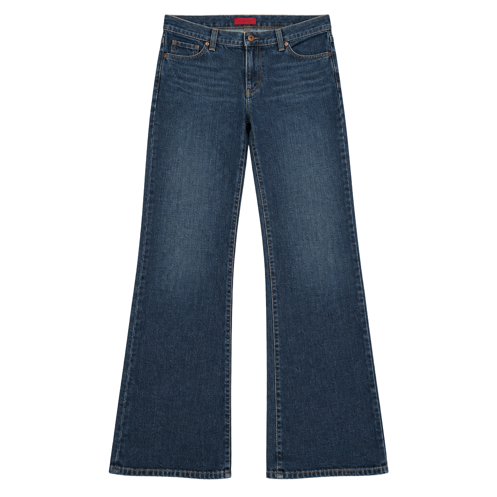 7 For All Mankind Dojo Mid Rise Flare Jeans Dark Blue Denim 1