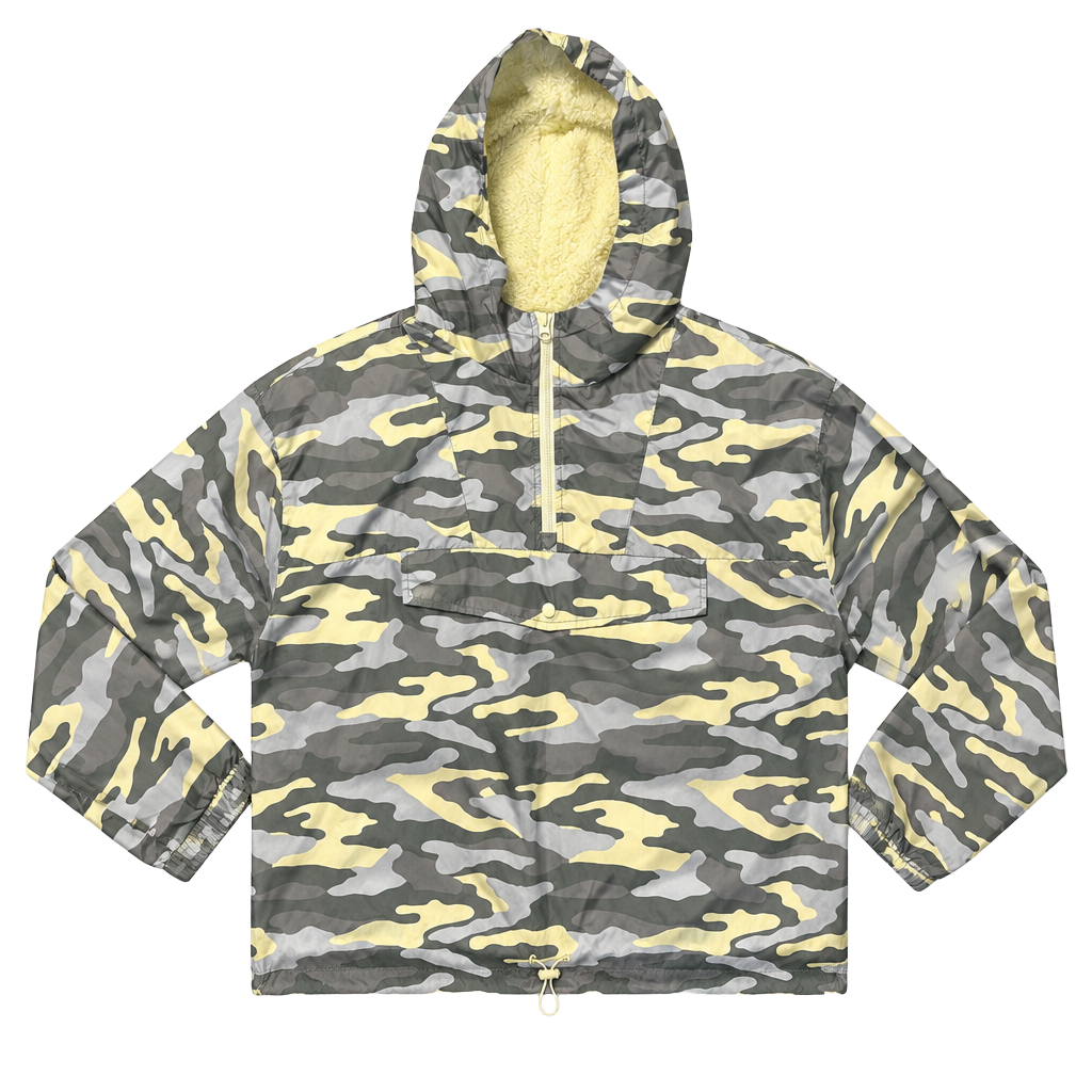 Flirtitude Active Women's Size largeRain Coat Hoodie 1/2 Zip Camouflage Jacket 1