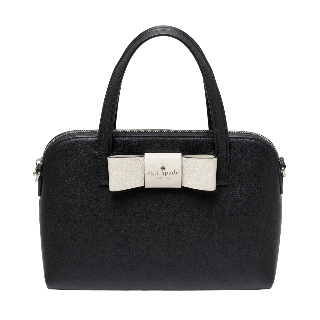Kate Spade New York Matthews Street Maise Dome Satchel Black w/White Bow 1