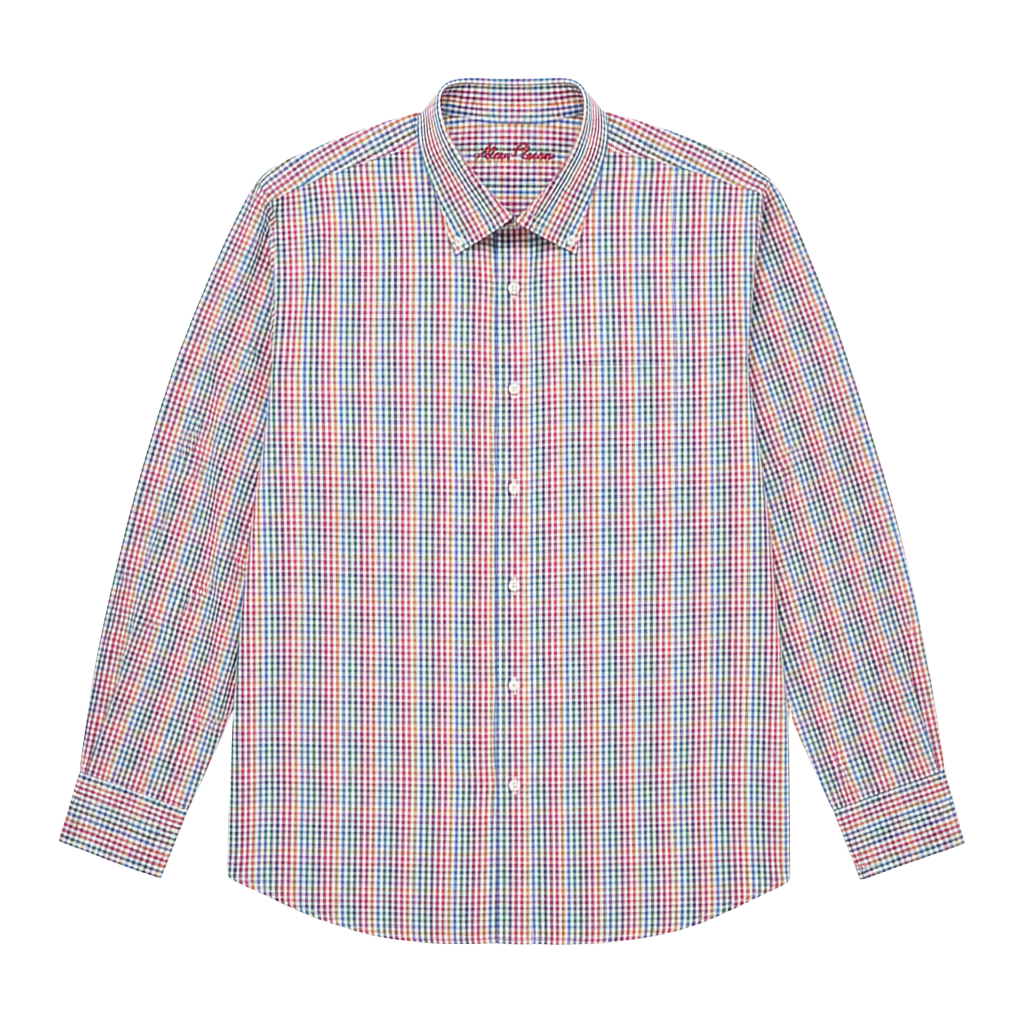 Alan Flusser Men's XL Multi-Color Plaid Button Down Long Sleeve Shirt 1