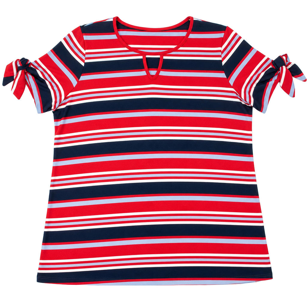 Westport 2X Red Navy Stripe Dress Fourth of July- New 1