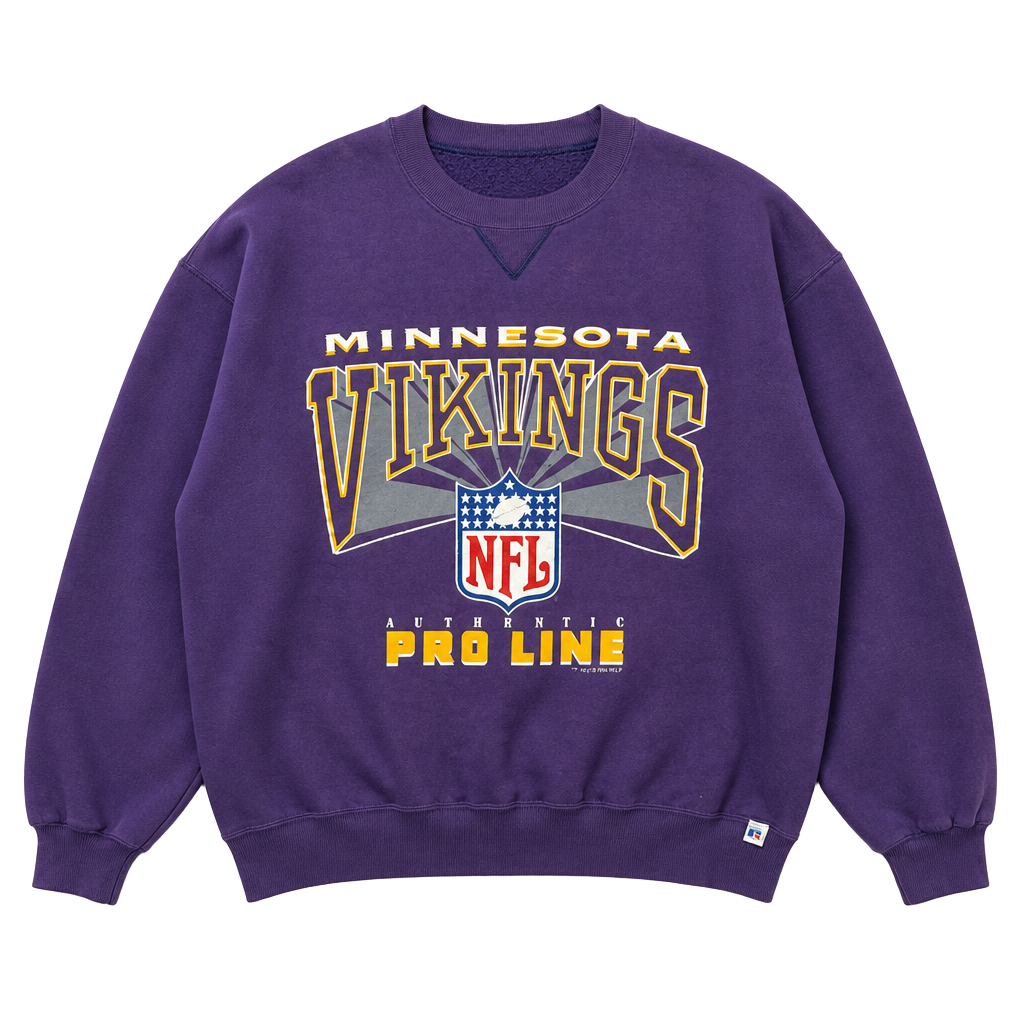 Vintage 1994 Russell Athletic Minnesota Vikings NFL Crewneck Sz Large 1