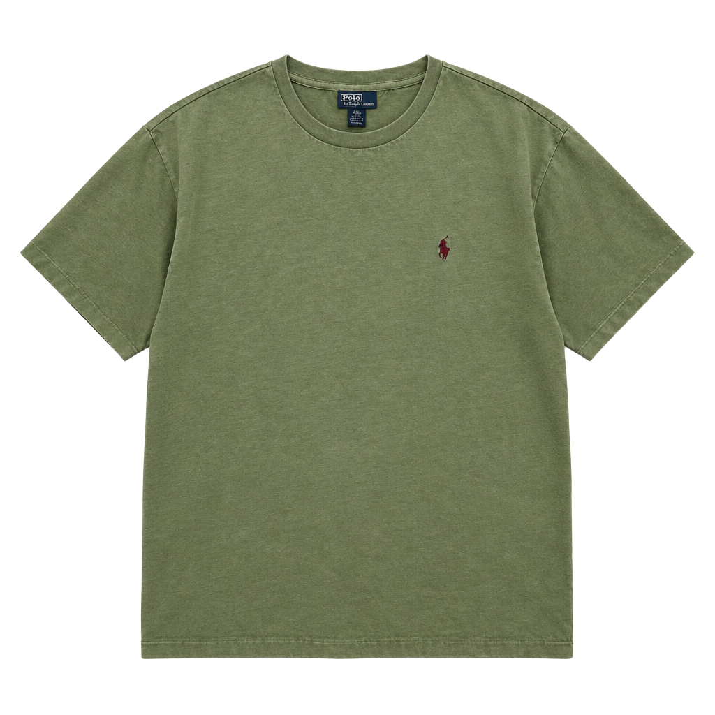 Polo Ralph Lauren T-Shirt Size L Green Cotton Embroidered Logo 1