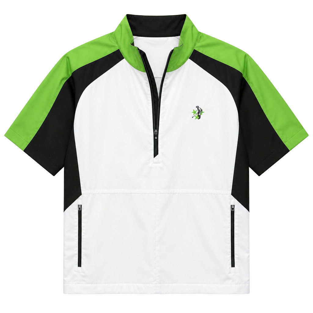 FootJoy FJ Short Sleeve Pullover Jacket Size XL White Black Green 1