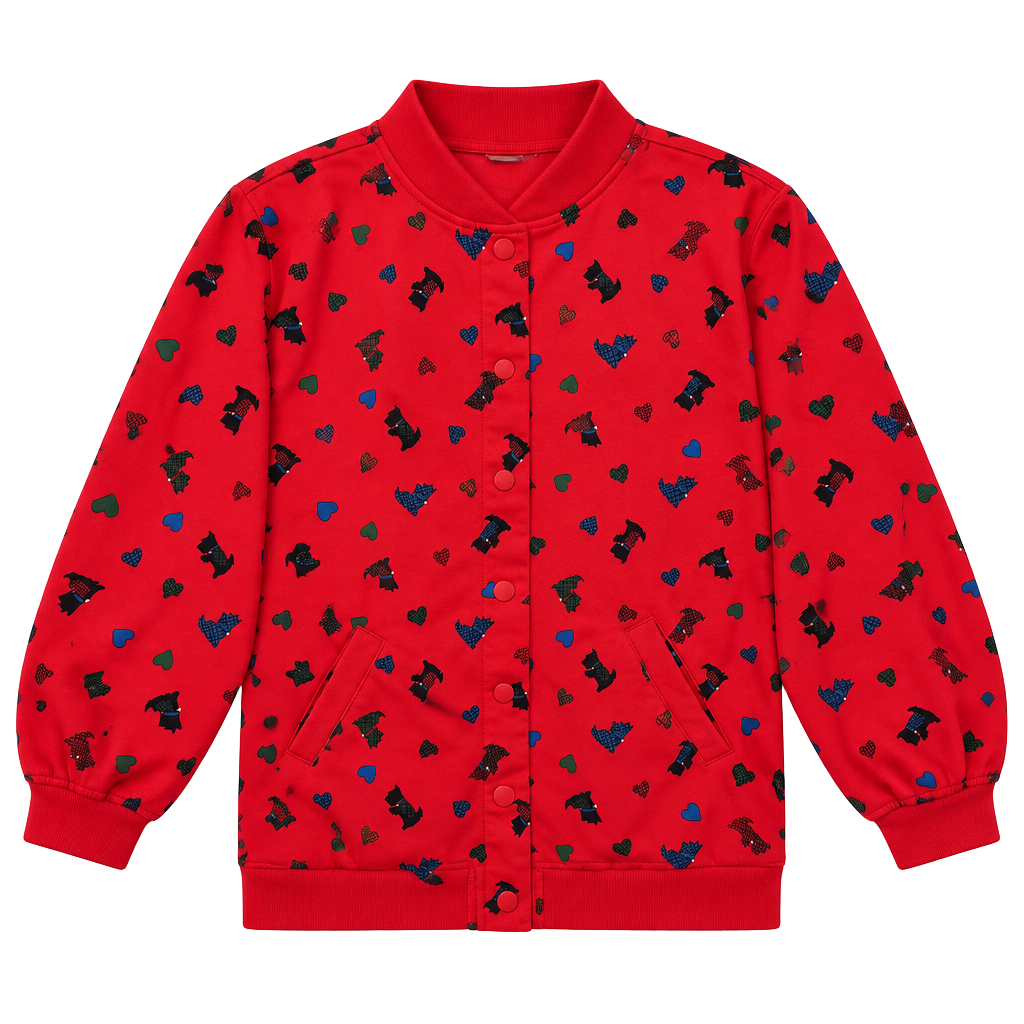 Blair Scottie Dog Print Snap Jacket Size Small 1