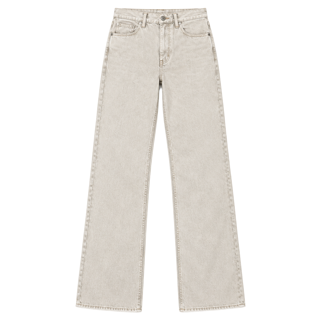 L.L.Bean Women’s Straight Leg Jeans Tan 100% Cotton Raw Hem Size 10T 1
