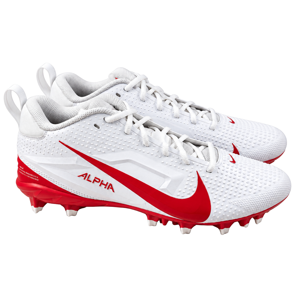 Nike Alpha Menace 4 Varsity Football Cleats White Red Men’s 12 FN0027-102 1