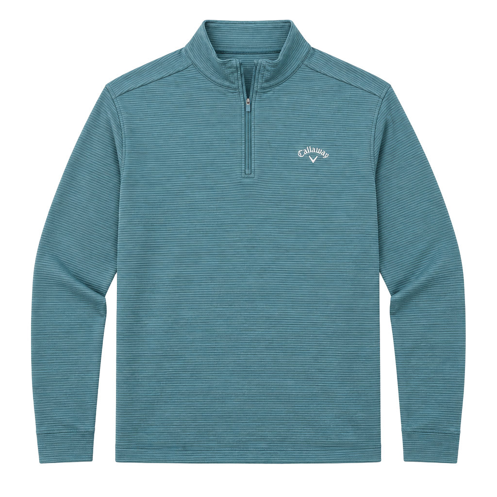 Callaway Ottoman Quarter Zip Golf Pullover Men’s XL Sage Green Ribbed 1