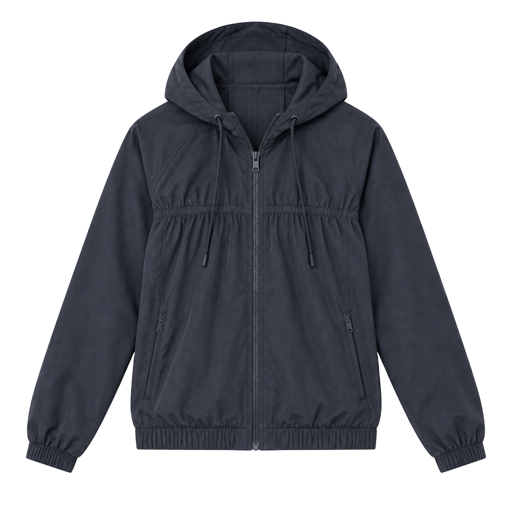 Z by Zella Women’s Lightweight Ruched Full Zip Hoodie Black Size M 1