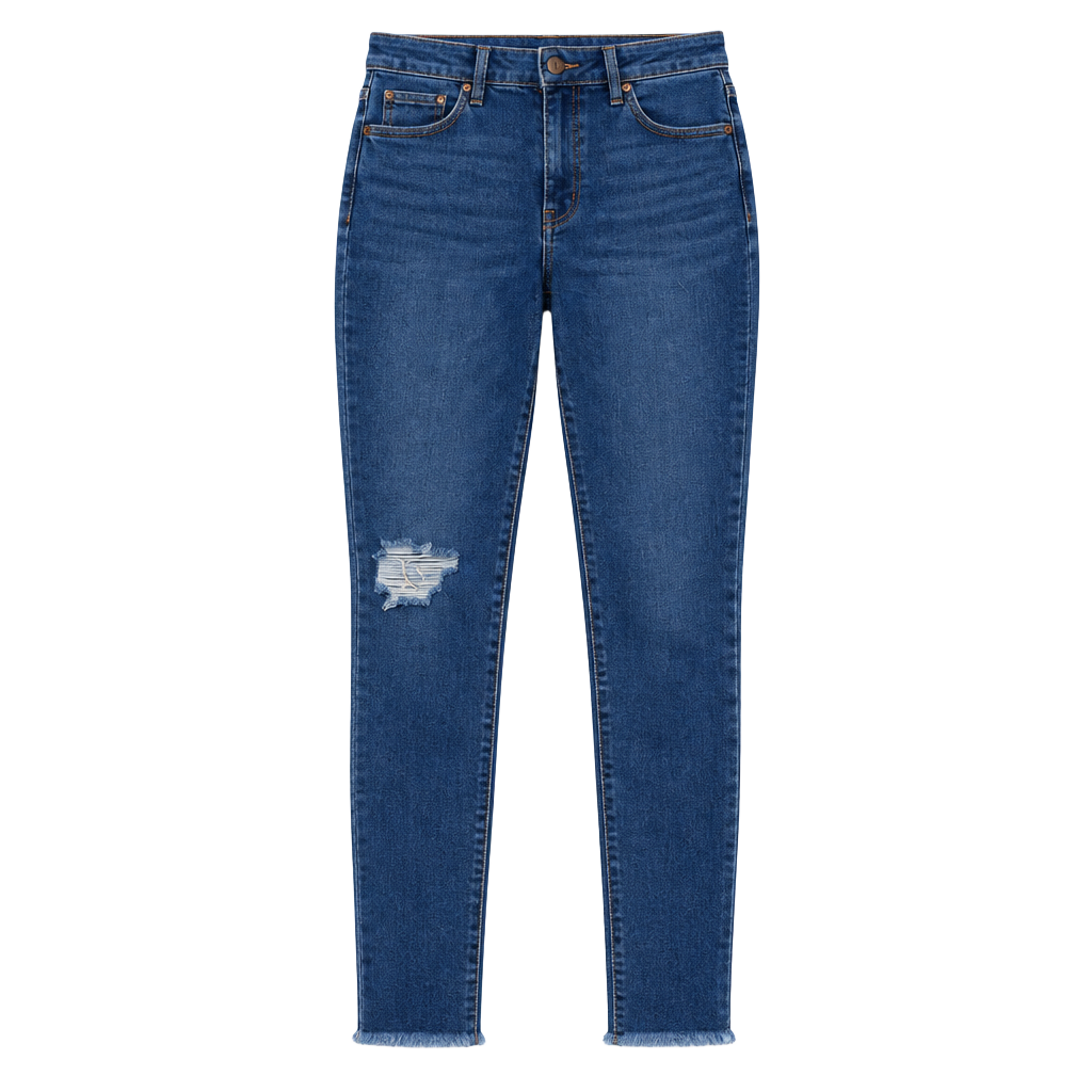 Madewell Roadtripper High Rise Skinny Jeans Raw Hem Distressed Blue Size 27 1