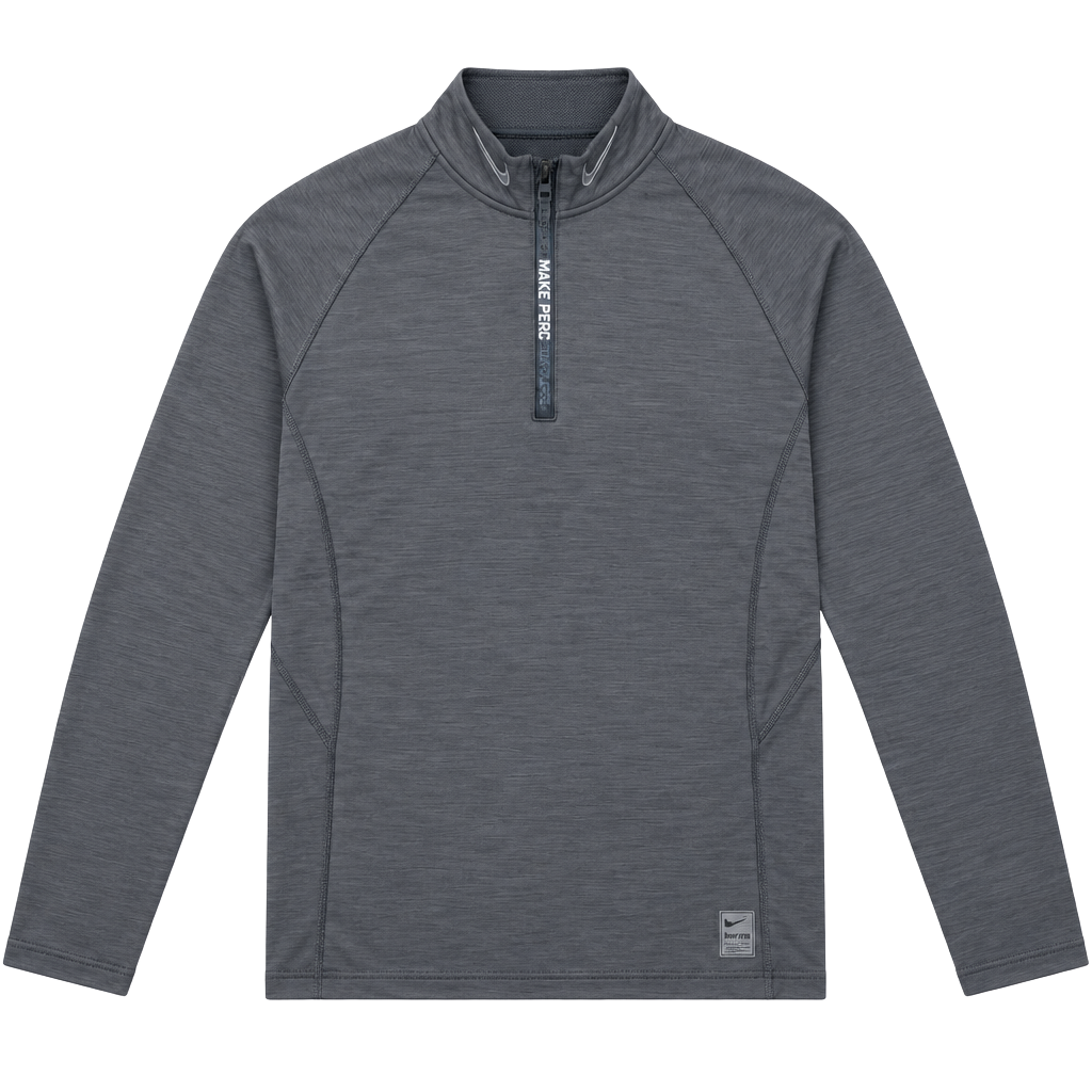 Nike Pro Hyperwarm Men’s XL Gray Fitted 1/4 Zip Thermal Training Top 1