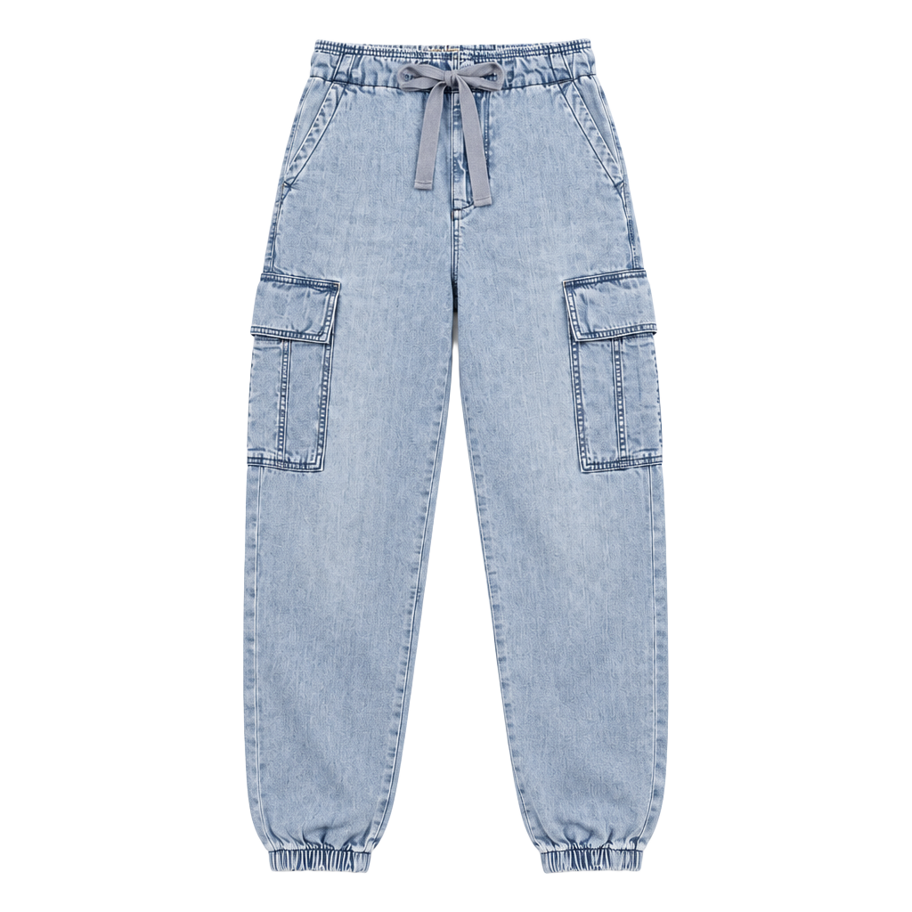 American Eagle Women’s Cargo Jogger Jeans Light Wash Denim 00 Short 1