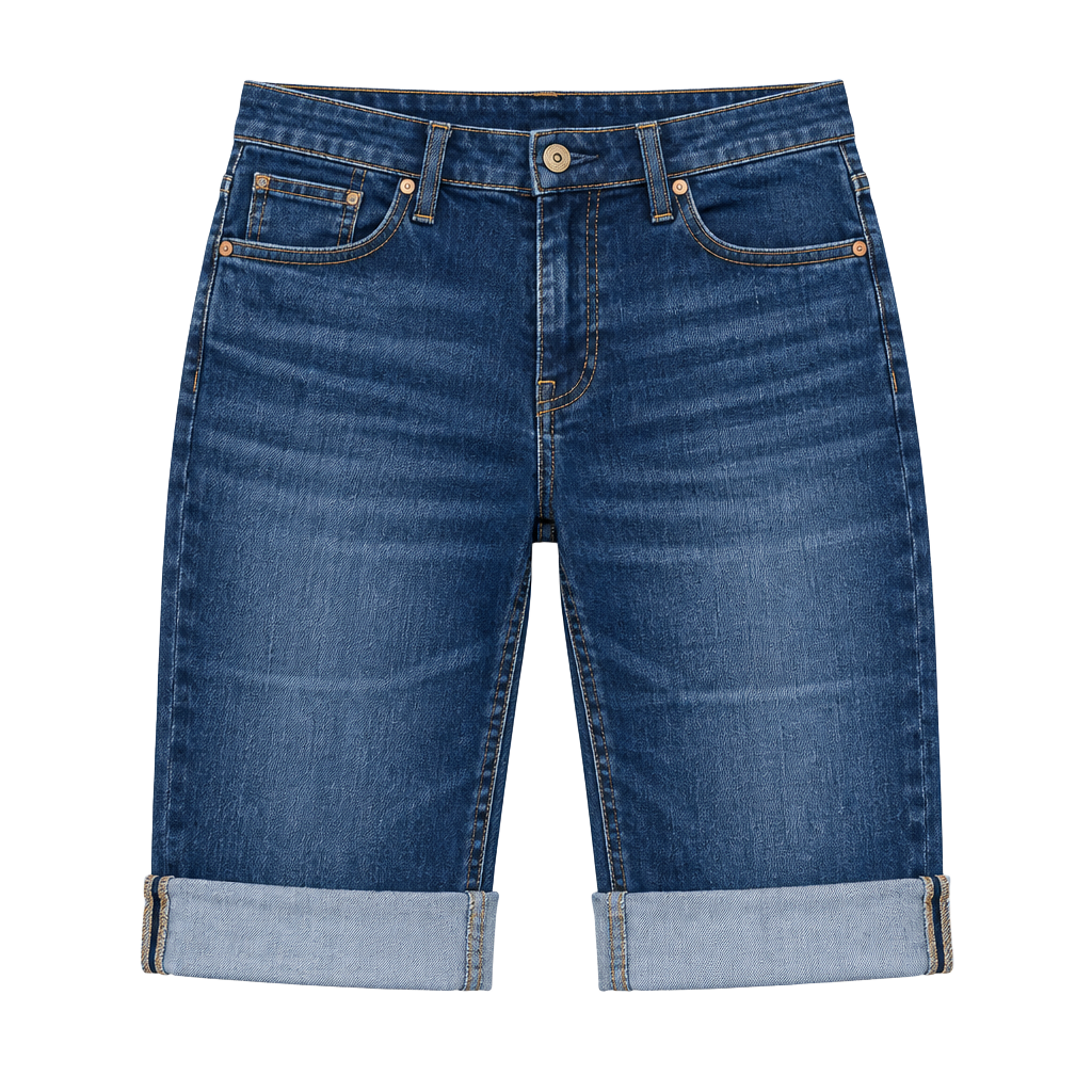 Ralph Lauren Sport Denim Bermuda Shorts Cuffed Blue Stretch Size 28 1