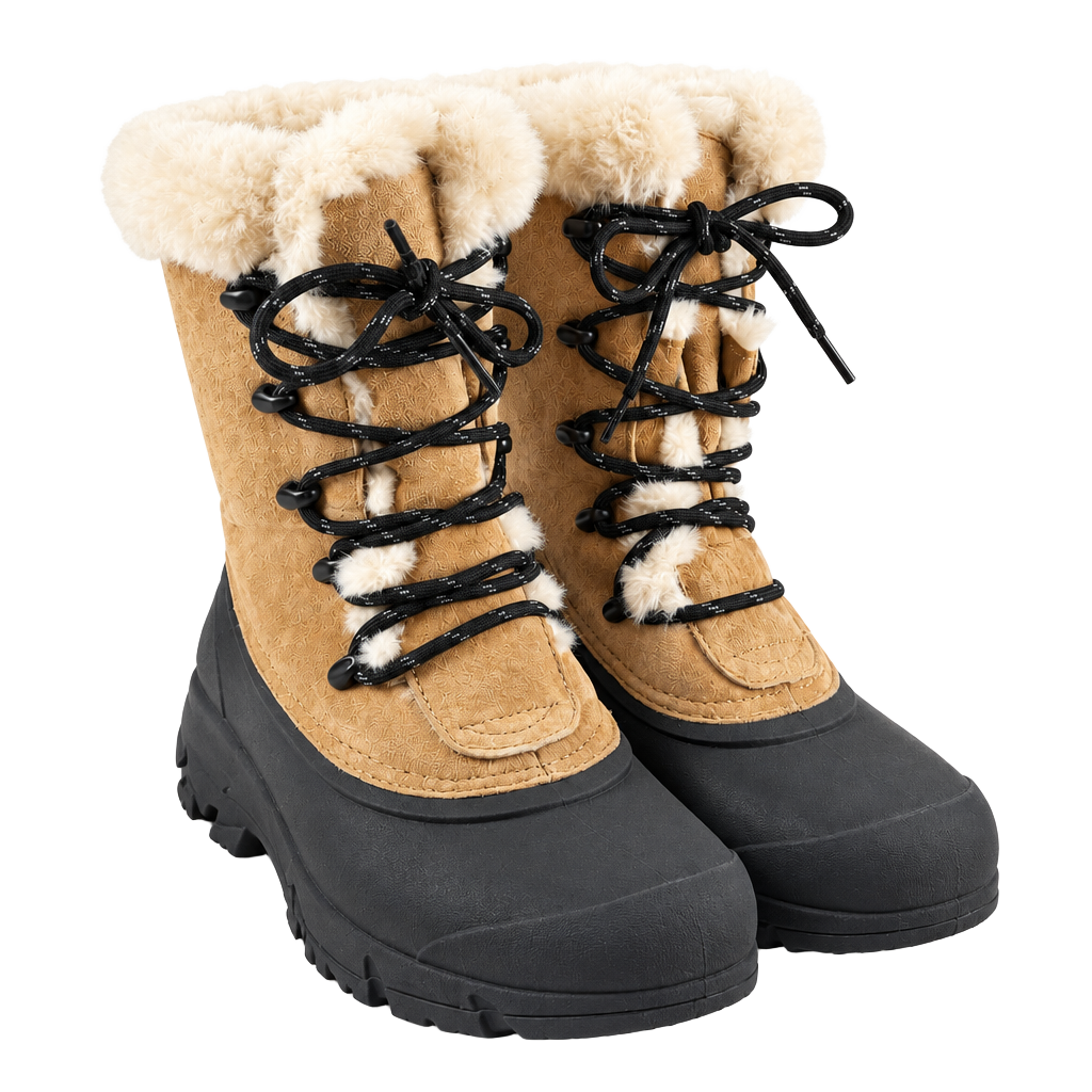 Sorel Snow Bird Women’s Winter Boots Tan Suede Fur Lined Lace Up Size 7 1