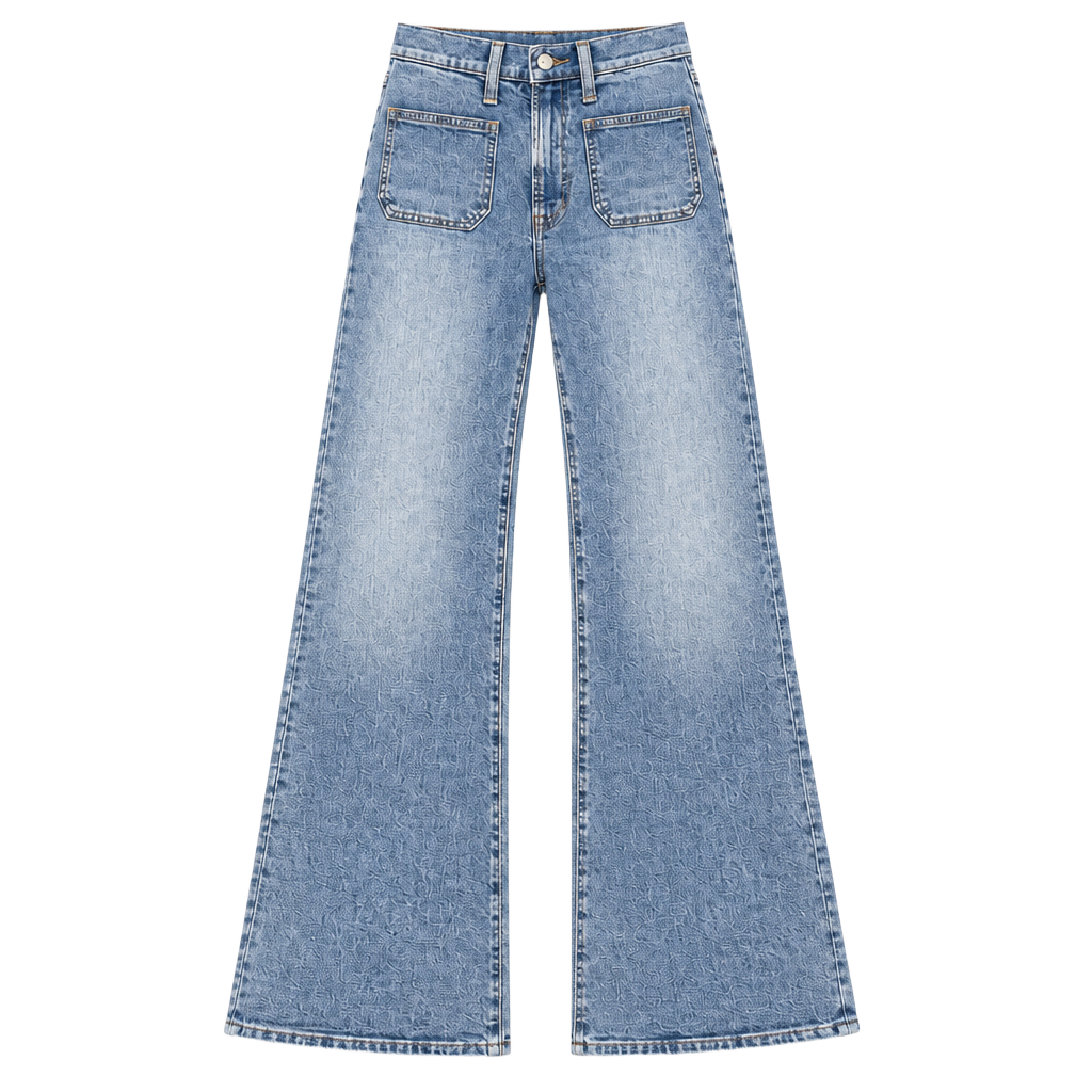 Gap Denim ’70s Flare Jeans 2/26R Light Wash High Rise Patch Pockets 1