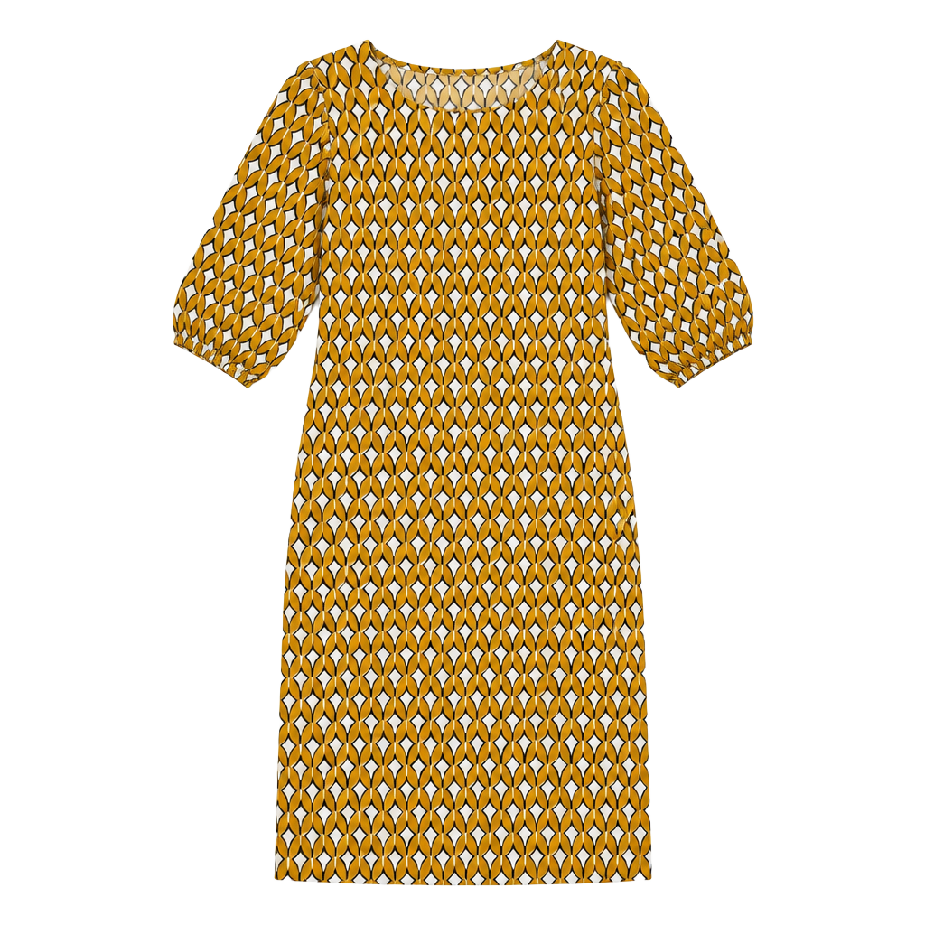 Sweet Salt Geometric Print Shift Dress with Pockets Lantern Sleeves Size 12 NWT 1