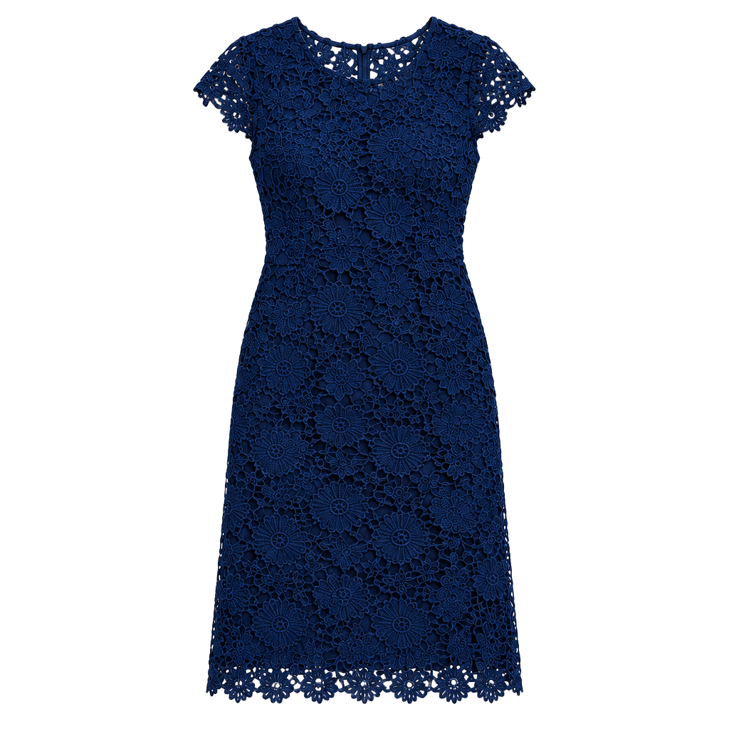 Lulus Romance Language Navy Floral Lace Mini Dress Lined Medium M 1