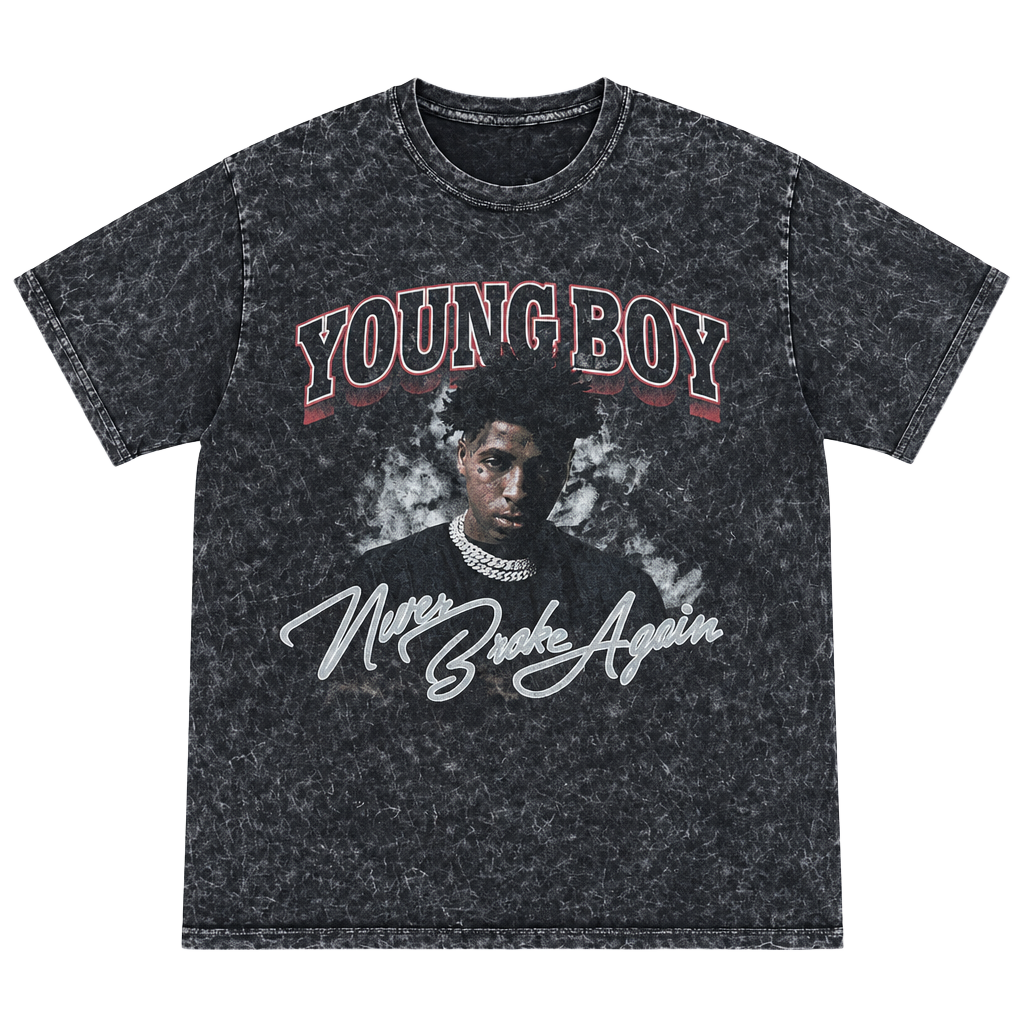 Never Broke Again YoungBoy T-Shirt Size S/M Mineral Wash Graphic Tee 1