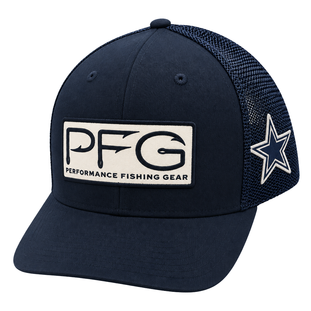 Columbia Dallas Cowboys PFG Mesh Hooks Flex Hat Navy 1