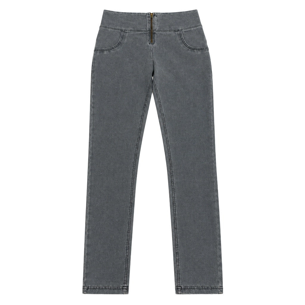 JAG Jeans High Rise Pull On Stretch Pants Size L Gray Charcoal 1