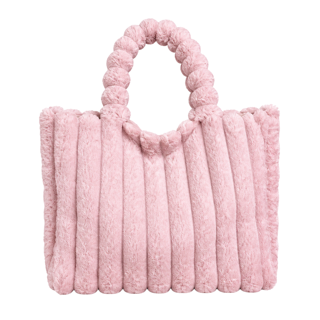 Light Pink Faux Fur Tote Bag 1