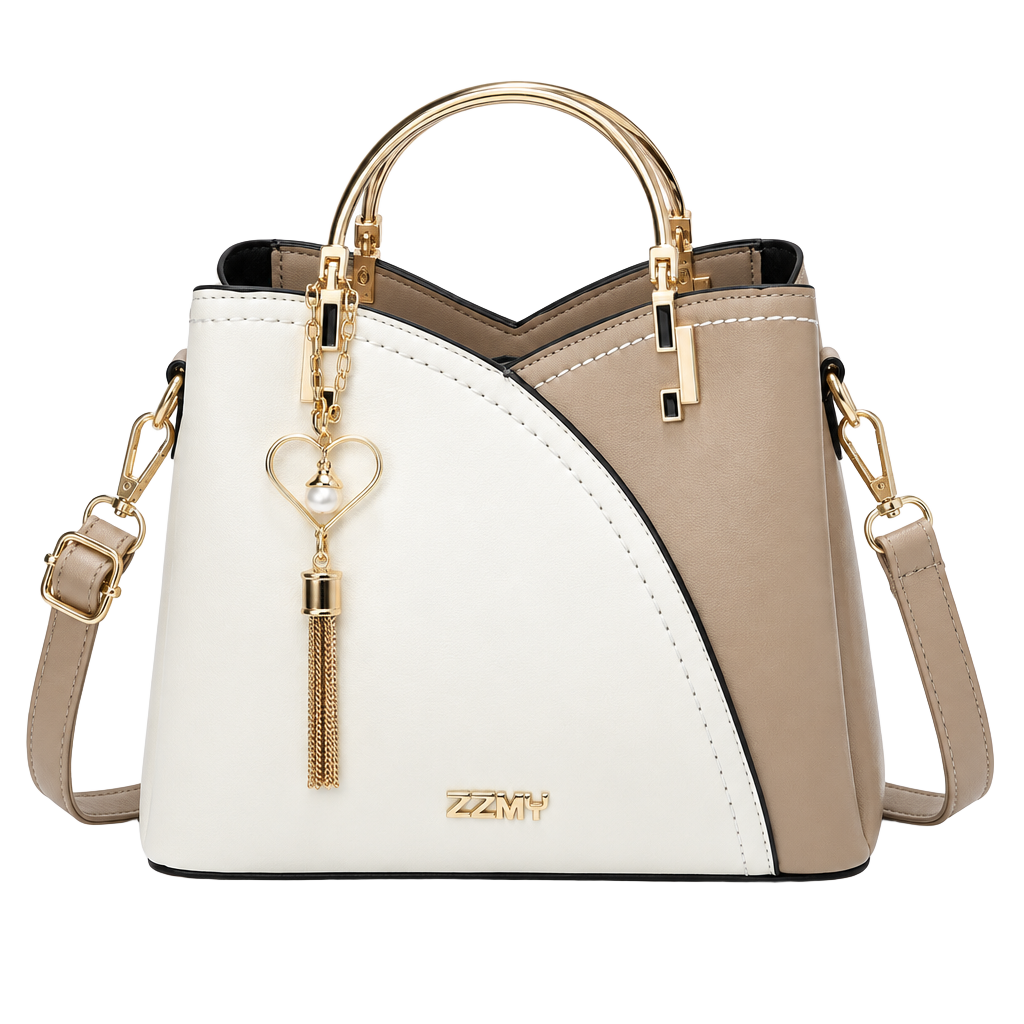 Color Block PU Leather Crossbody Shoulder Bag 1
